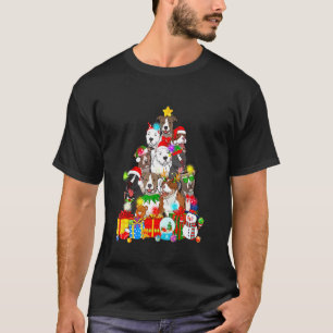 Camiseta Luzes de árvore de Natal engraçadas do Pitbull Cac