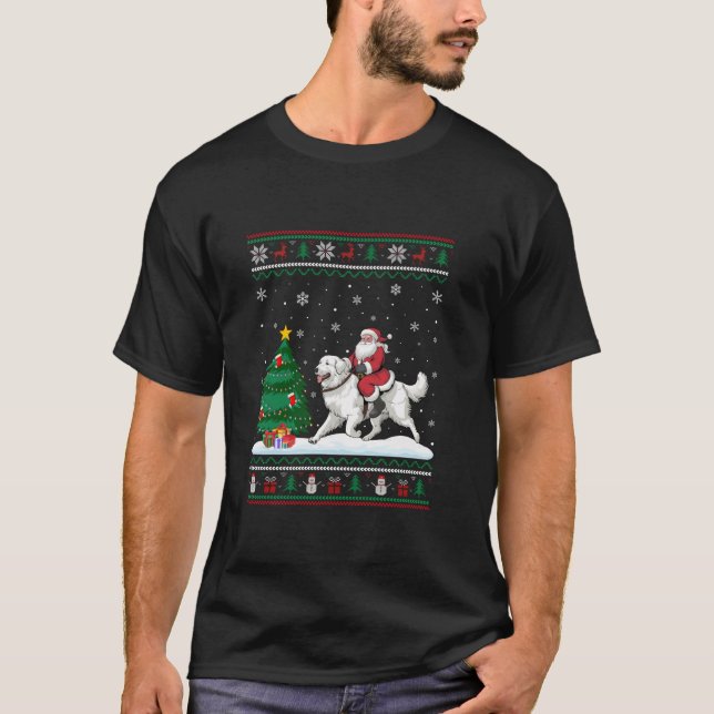 Camiseta Luzes de Árvore de Natal Feias Papais noeis Andand (Frente)