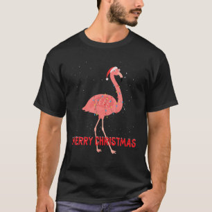 Camiseta Luzes de árvore de Natal Flamingo, bonitas
