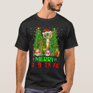 Camiseta Luzes de árvore de Natal Tigre Correspondendo a Pa