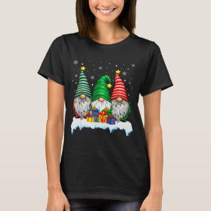 Camiseta Luzes de árvore três gnomos homens mulheres corres