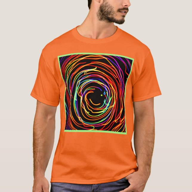 Camiseta Luzes de espiral brilham (Frente)