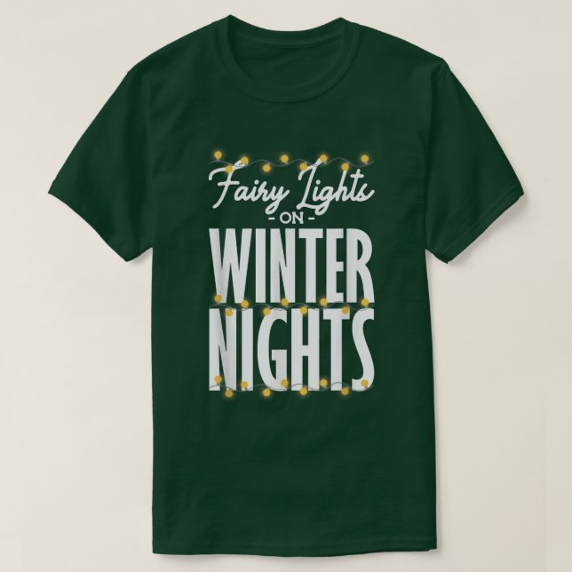 Camiseta Luzes de fada nas noites de inverno, luz de Natal (Frente do Design)