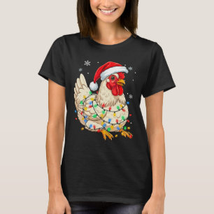 Camiseta Luzes de Fazenda de Frango de Natal Xmas