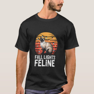 Camiseta Luzes de Gato Siames do Outono - Luzes de Outono F