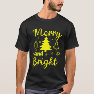 Camiseta Luzes de Natal Alegre e Brilhante Xmas