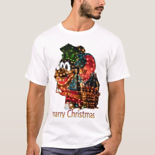 Camiseta Luzes de natal alegres (Frente)