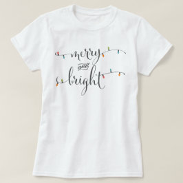 Camiseta Luzes de Natal alegres e brilhantes