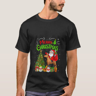 Camiseta Luzes de Natal Andando Em Miniatura Ch Cão Cão Ch