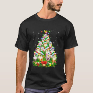 Camiseta Luzes De Natal Árvore De Natal Gatos Adorno Santa
