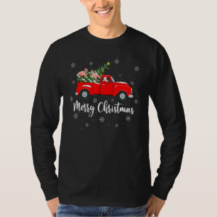 Camiseta Luzes de Natal Árvore Papai Noel Flamingo Caminhão