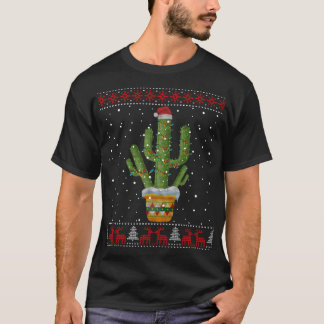 Camiseta Luzes de Natal Cactus Sobrevivem Engraçada Xmas Fe
