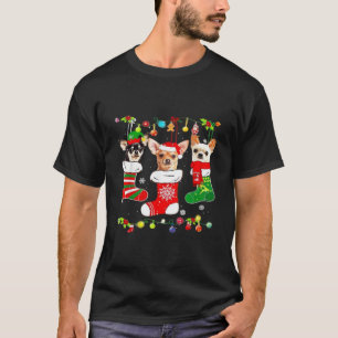 Camiseta Luzes de Natal Chihuahua Cachorro de Natal Camiset