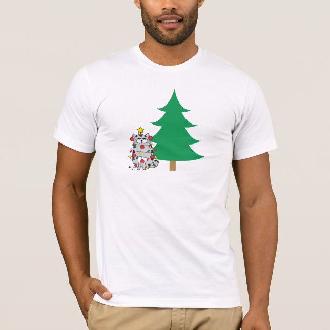 Camiseta Luzes de natal de árvore de Natal engraçadas (Frente)