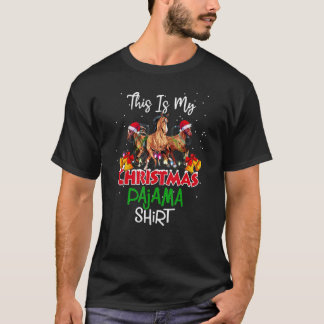 Camiseta Luzes de Natal de Cavalo Este É o Meu Pijama de Na