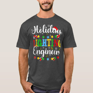 Camiseta Luzes de Natal de Engenheiro de férias