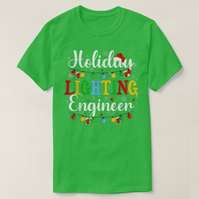 Camiseta Luzes de Natal de Engenheiro de férias (Frente do Design)