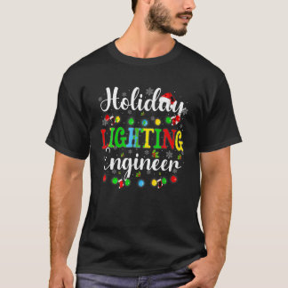 Camiseta Luzes de Natal de Engenheiro de férias