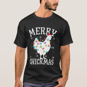 Camiseta Luzes de Natal de Frango Alegre Chicmas Papai Noel