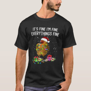 Camiseta Luzes de Natal de frango Estou bem Tudo está Fi