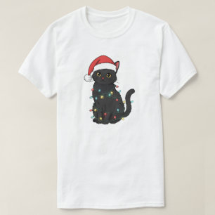 Camiseta Luzes de Natal de Gato Preto – Kit de Gatinho Dive