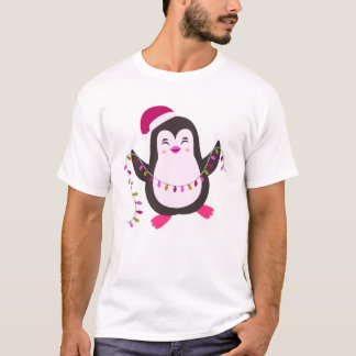 Camiseta “Luzes de Natal de Pinguim Fofo”