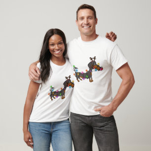 Camiseta Luzes de Natal de Reindeer Antlers Cão