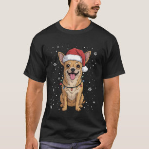 Camiseta Luzes de Natal do Cachorro do Papai Noel Funny Nat