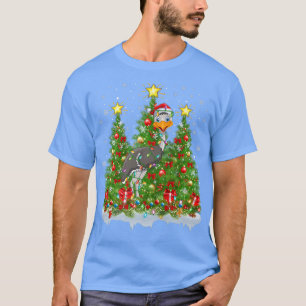 Camiseta Luzes de Natal do Emu Pássaro Papai Noel Emu Árvor
