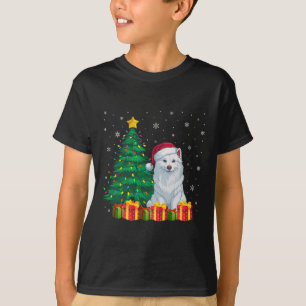 Camiseta Luzes de Natal do Esquimó Santa Hat Americano Feio