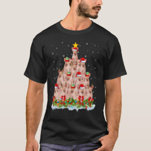 Camiseta Luzes de Natal do Gato Sphynx Papai Noel Gato Sphy