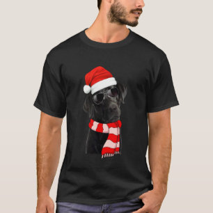 Camiseta Luzes de Natal do Labrador Retriever Preto Chapéu 