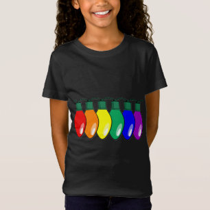 Camiseta Luzes de Natal do Rainbow Orgulho gay