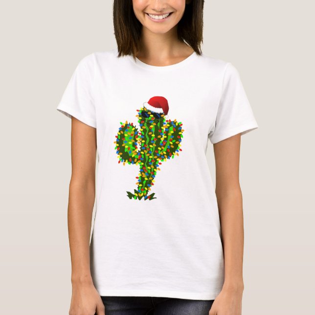 Camiseta Luzes de Natal do Saguaro (Frente)