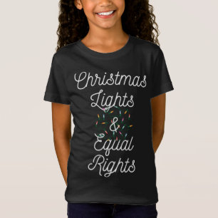 Camiseta Luzes de Natal e Direitos Iguais Igualdade de Nata