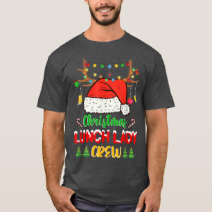 Camiseta Luzes de Natal engraçadas Almoçando Lady Crew Rein