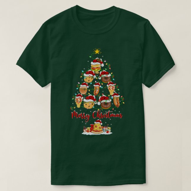 Camiseta Luzes de Natal Engraçadas Combinando Papai Noel Co (Frente do Design)