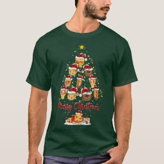 Camiseta Luzes de Natal Engraçadas Combinando Papai Noel Co