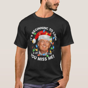Camiseta Luzes de Natal engraçadas de Donald Trump Chapéu d