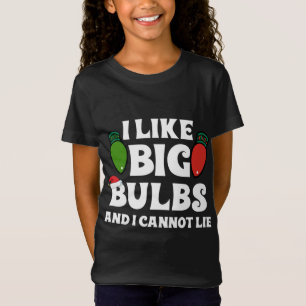 Camiseta Luzes de Natal engraçadas Eu gosto de grandes bola