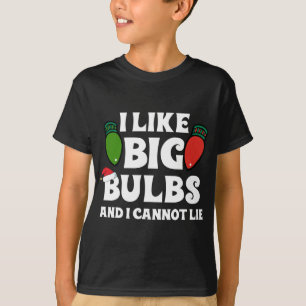 Camiseta Luzes de Natal engraçadas Eu gosto de grandes bola