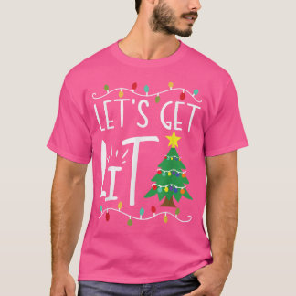 Camiseta Luzes de Natal Engraçadas Vamos Ficar Bêbados Nata