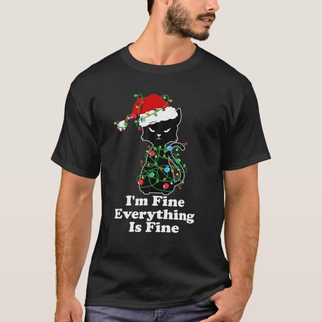 Camiseta Luzes de Natal Estou bem Tudo está bem (Frente)