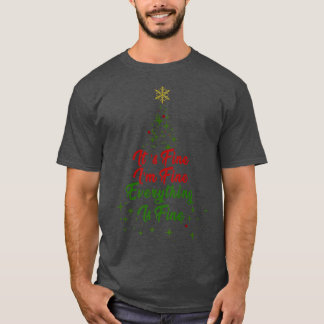 Camiseta Luzes de Natal Eu estou bem Tudo está bem feio