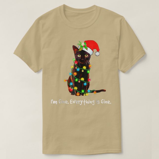 Camiseta Luzes de Natal Eu sou Multas Tudo é Multas Cat (Frente do Design)