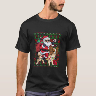 Camiseta Luzes de Natal Feias Papillon de Cachorro Engraçad