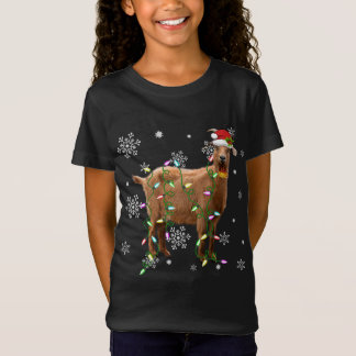 Camiseta Luzes de Natal Intocam Lover Engraçado Santa Hat X