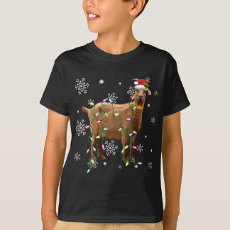 Camiseta Luzes de Natal Intocam Lover Engraçado Santa Hat X
