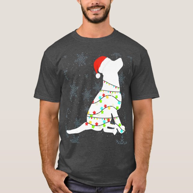Camiseta Luzes de Natal Labrador Cachorro de Retriever (Frente)