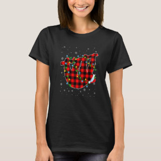 Camiseta Luzes de Natal Lenta Animais Fofos de Santa Hat